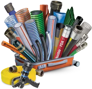 suitcase filled with hoses